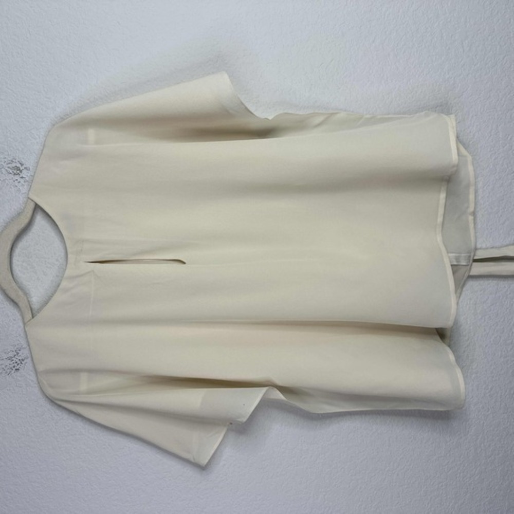 Etro Shirt Womens 42/M Beige Silk Draped Minimalist Neutral Luxury Italy Career